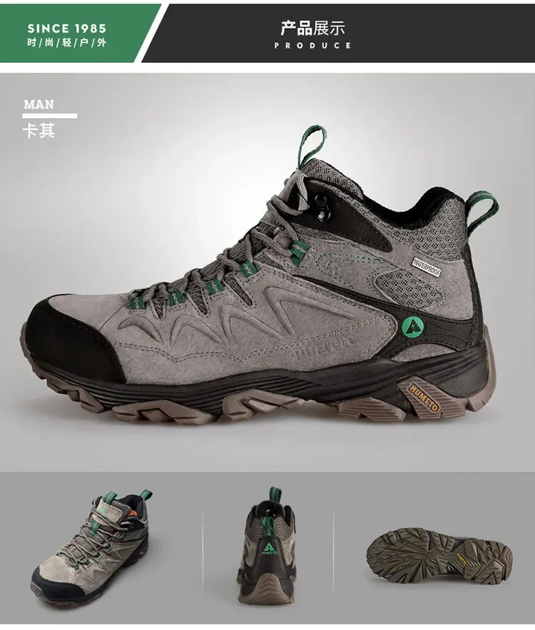HUMTTO Hiking Shoes Breathable Camping Leather Men's Sports Shoes for Men Winter Trekking Boots Outdoor Designer Sneakers Man