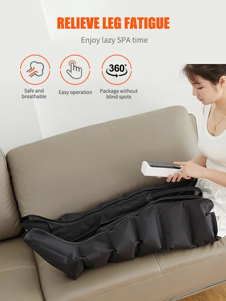 6 Airbag Air Compression Massage Boots Pneumatic Boots Used for Circulation and Leg Muscle Relaxation to Relieve Varicos Veins
