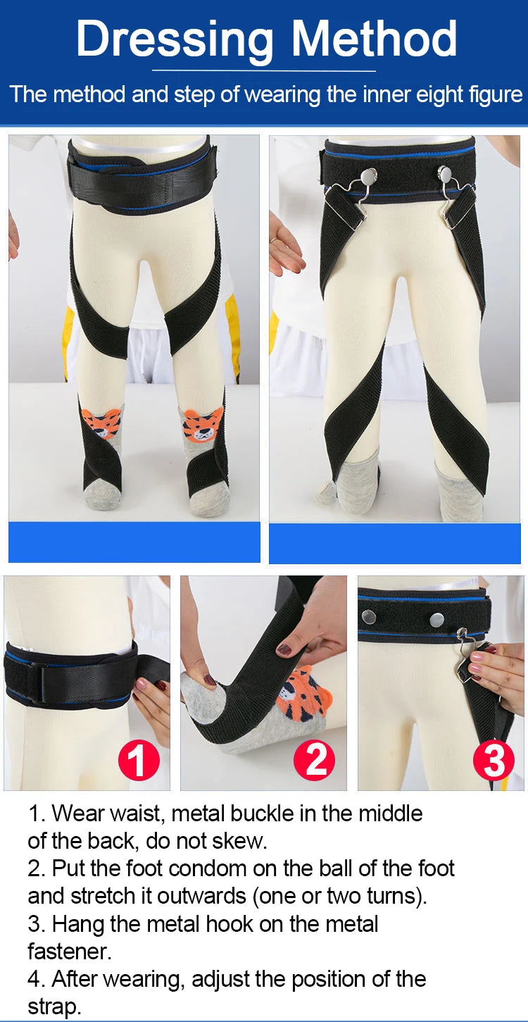 1 Set Children O/X Leg Shape Correction Belt-Adjustable Bowed Knee Valgum Straightening Posture Corrector for Men Women