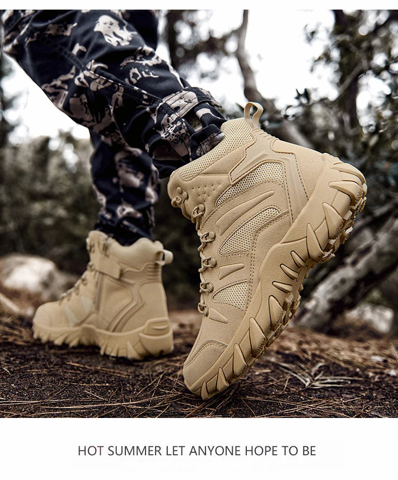 CHRLCK Tactical Boots Outdoor Sports Men's Trekking Boots Waterproof Hiking Shoes Shock Absorbing Anti-slip Sneakers Male