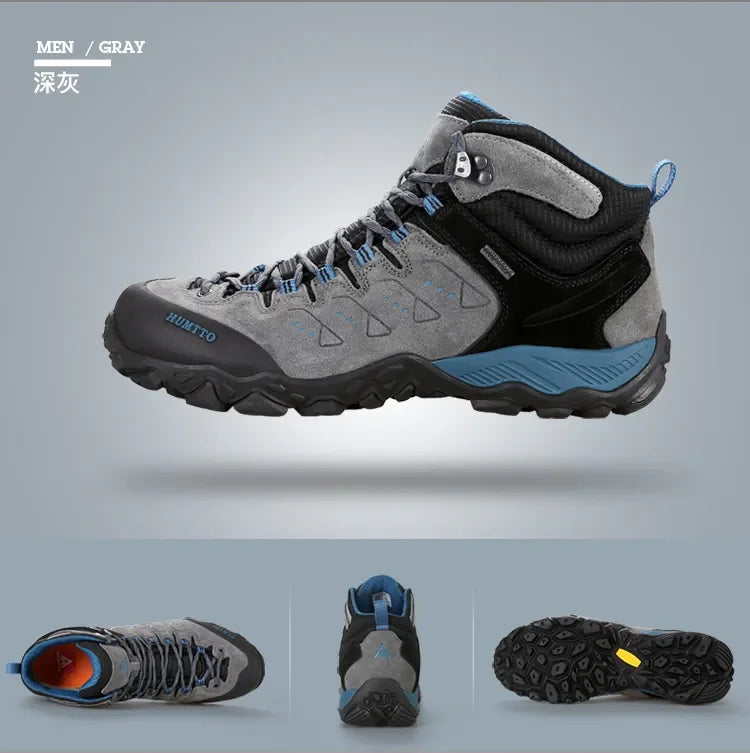 HUMTTO Hiking Shoes Breathable Camping Leather Men's Sports Shoes for Men Winter Trekking Boots Outdoor Designer Sneakers Man