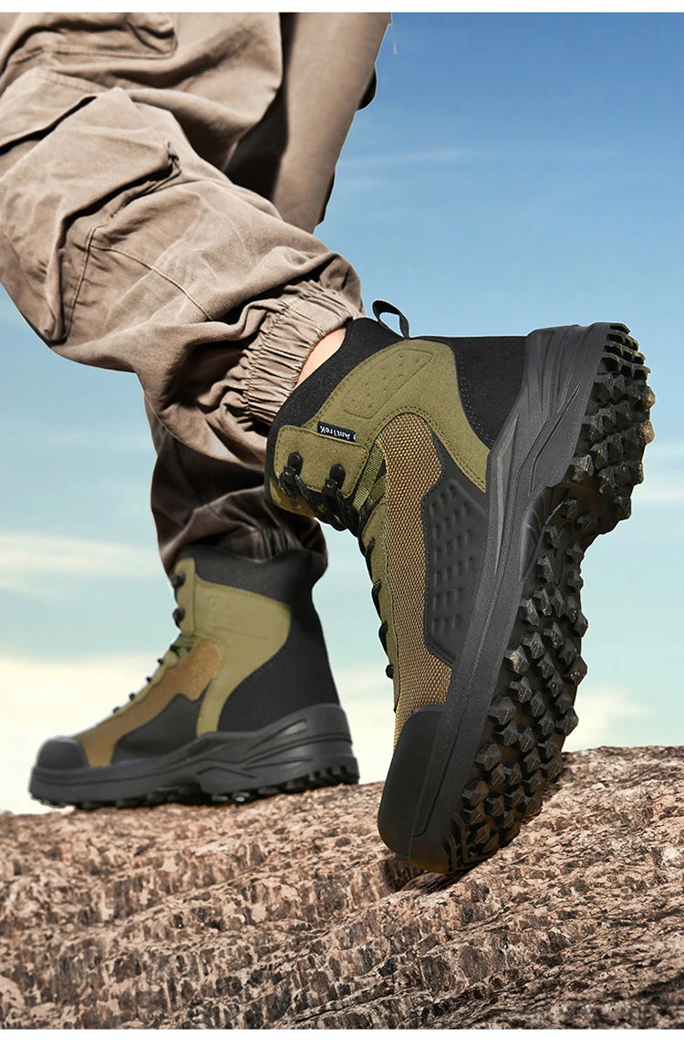 Large Size 47 Men's Hiking Shoes Outdoor Trekking Casual Tactical Boots Waterproof Fabric Mountain Climbing Shoes Hunting Boots