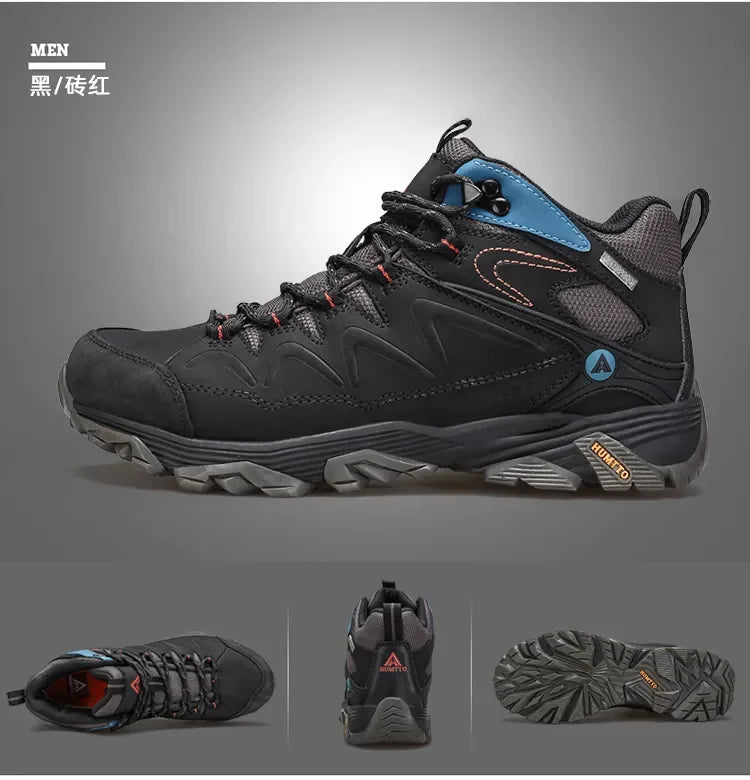 HUMTTO Hiking Shoes Breathable Camping Leather Men's Sports Shoes for Men Winter Trekking Boots Outdoor Designer Sneakers Man