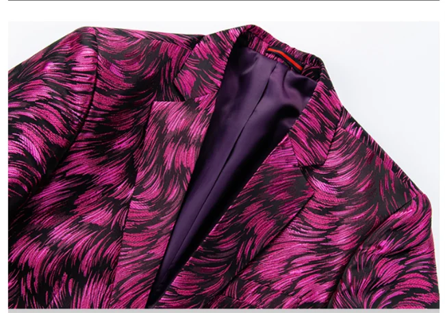 New Men Fashion Trend Wedding Party Jacquard Suit Jacket Single-breasted Slim Blazer Singer Host Stage Performance Dress Coats