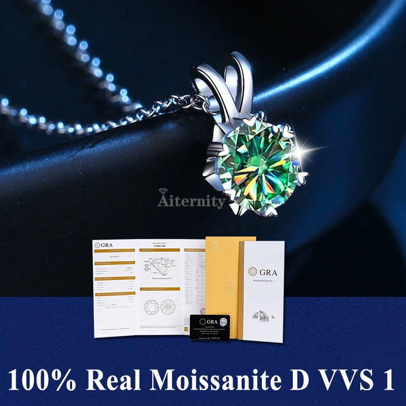 S925 Soild Sterling Sliver VVS1 D Color Moissanite Necklace  Chain With Certificate Fine Jewelry for Woman Jewelry
