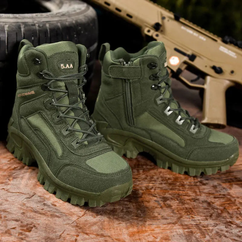 CHRLCK Men Non-Slip Hiking Shoes Combat Boots Wear-resistant Hiking Shoes Waterproof Mountaineering Trekking Boots Outdoor Sport