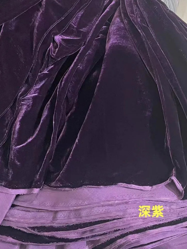 1/3/5 yard Mulberry Silk Velvet by the Yard Garment Fabrics Cheongsam with Cloth Lady's Velvet Robe Evening Dress White Blue Red