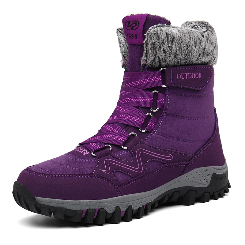 Winter Hiking Shoes Plush Trekking Boots Women Mountain Camping Treking Woman Outdoor Trail Tracking Sneakers